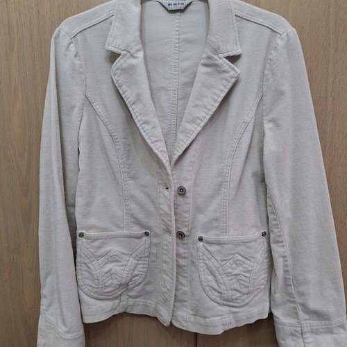 Women's Corduroy Jacket L like new, white, cotton