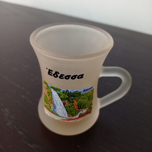 Glass matte shot glass used, like a small jug from Edessa