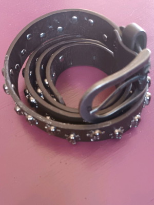 Belt with skulls used, brown