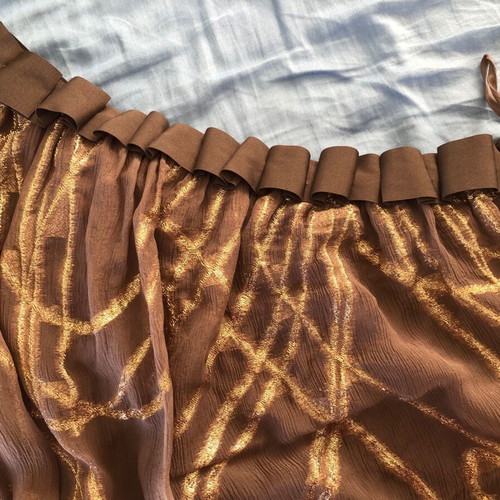 Pinko blouse like new, brown with gold, one shoulder, size L