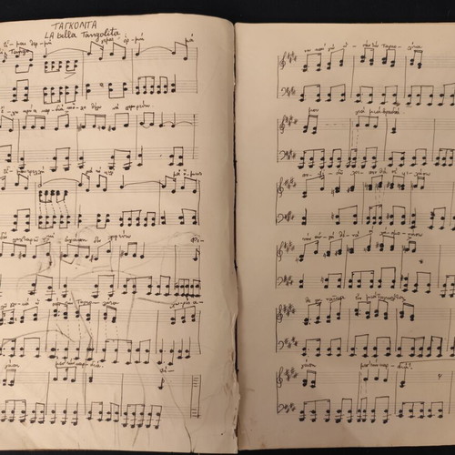 Old Sheet Music Notebook handwritten, used, 1950s-60s