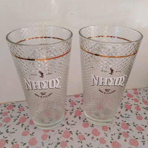 Nisos Beer 2 Glasses 0.3l New Promotional Made in Italy