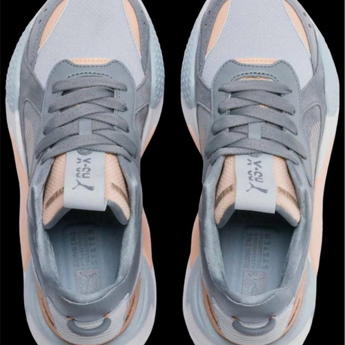 PUMA RS-X athletic shoes used, size 41, gray and light blue