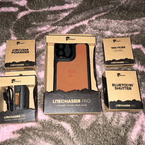 PolarPro LiteChaser Pro iPhone 12 Pro Max bundle like new with case, grip, filters, remote
