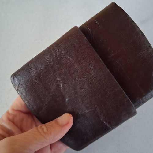 Vintage leather wallet used, brown, from 1950 or earlier