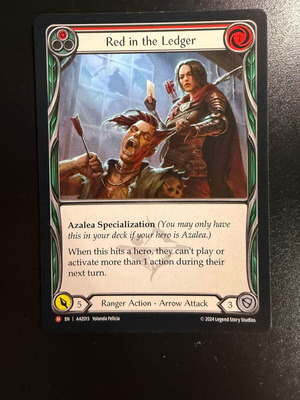 Red in the Ledger Armory Deck card, like new