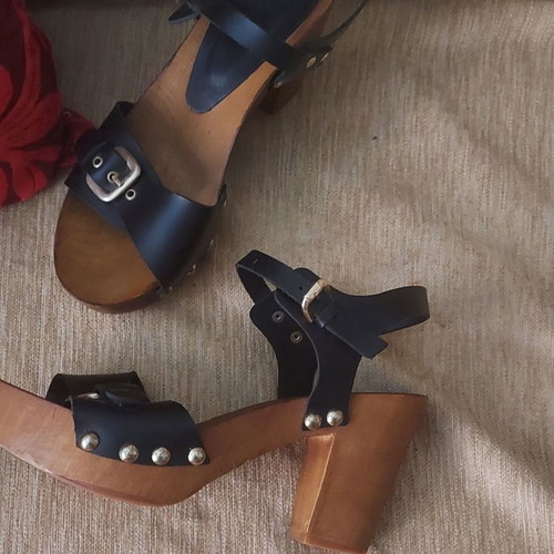 Italian sandals used, size 39, black