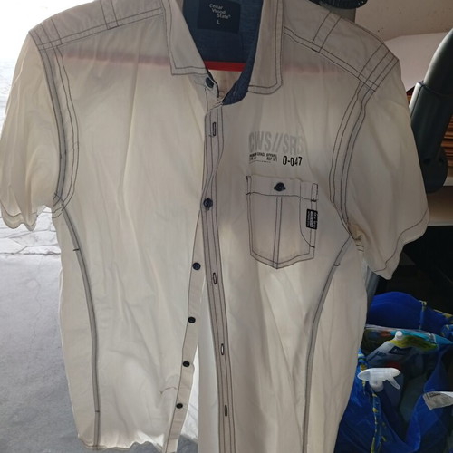 Cedar Wood State shirt like new, white, size L