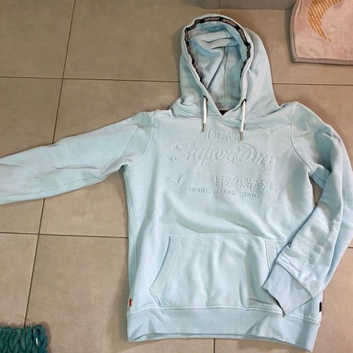 SuperDry sweatshirt like new, size medium, white and turquoise