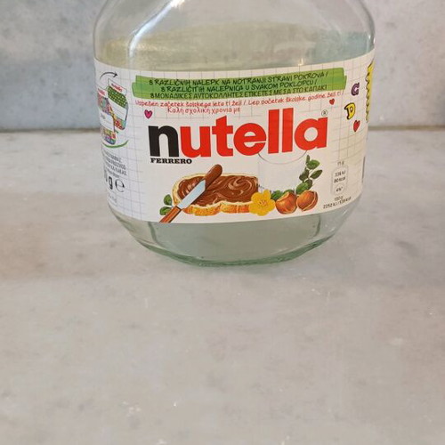 Nutella old glass jar used 750g with gift stickers