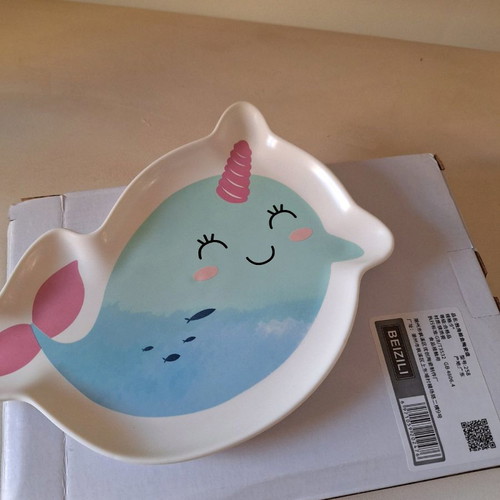 Ceramic children's plate new 25×16 cm with packaging