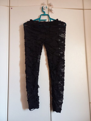 Black thin rock leggings new, size S