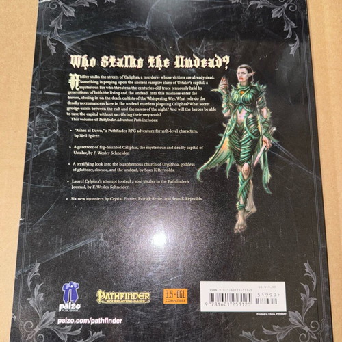 Pathfinder Adventure Path Carrion Crown Ashes at Dawn used