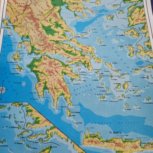 Vintage geographic atlases of Europe and Greece, Nikodimos editions, set of 2