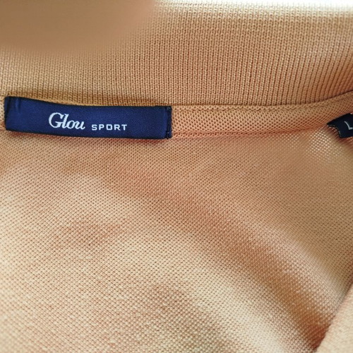 Glou Sport men's polo shirt, salmon, size L