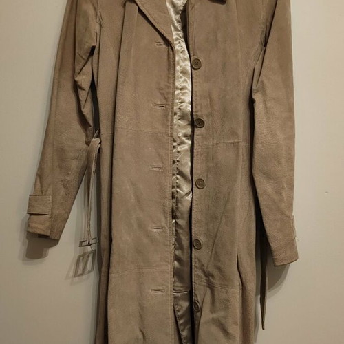 Vero Moda leather coat beige like new, size Small
