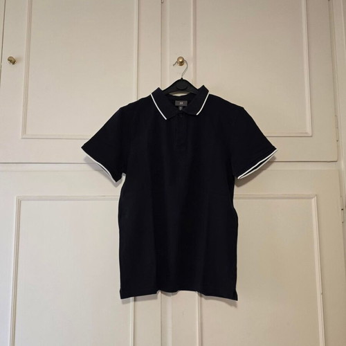 H&M men's polo shirt new, slim fit, blue, size M