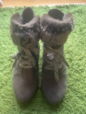 Clarks Lumiere Spin boots used, grey-brown, size 39.5