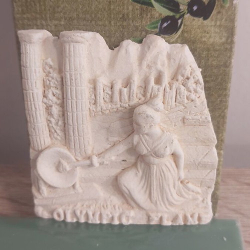 Decorative magnet with olive oil soap