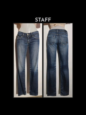 Staff cotton low-rise jeans used, size 25 XS, blue