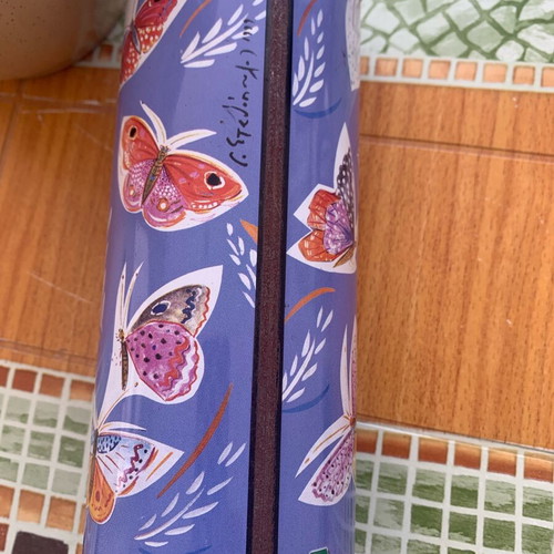 Metal storage box with Stathopoulos design, cylindrical