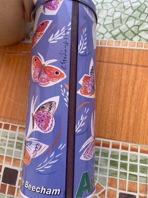 Metal storage box with Stathopoulos design, cylindrical