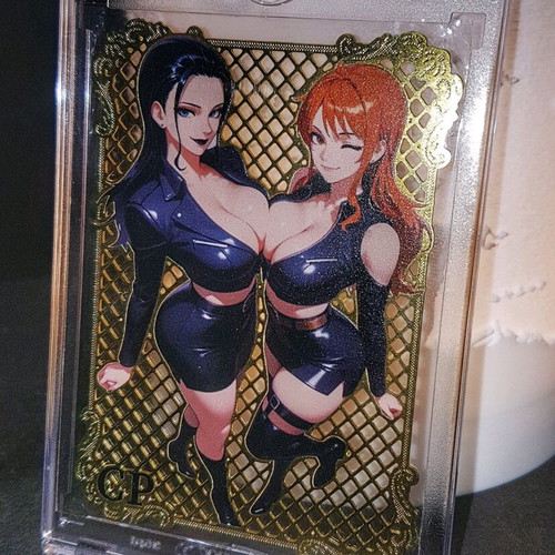 Nico Robin and Nami One Piece Metal Waifu Card new, numbered 166/200