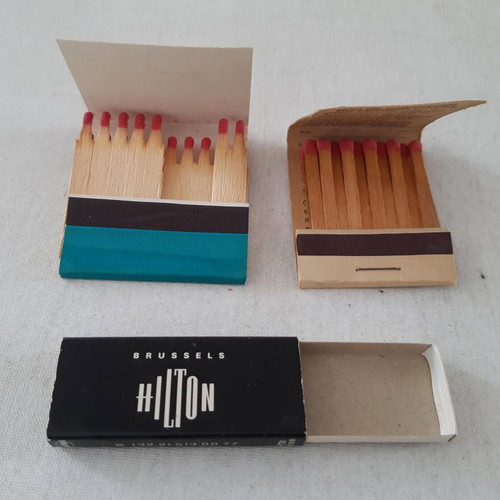 Nordana Line, Camel, Hilton promotional matchboxes used, set of 3
