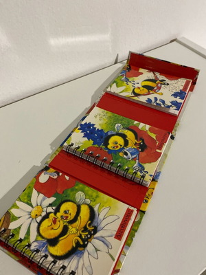 Triptych vintage bee-themed diary-notebook new