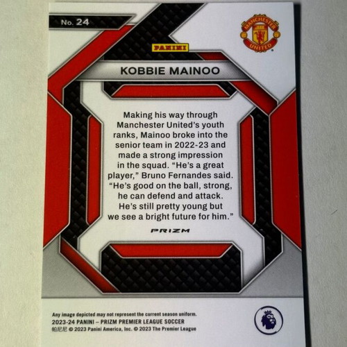 2023-24 Panini Prizm Premier League Kobbie Mainoo Emergent RC card like new