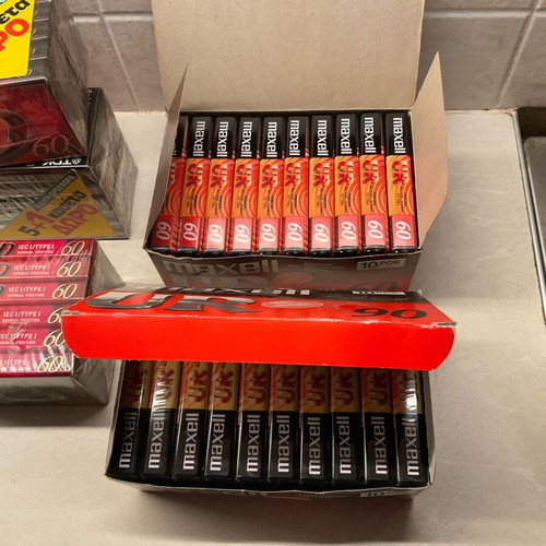 Cassettes sealed TDK60 and Maxell90, pack of 38, new