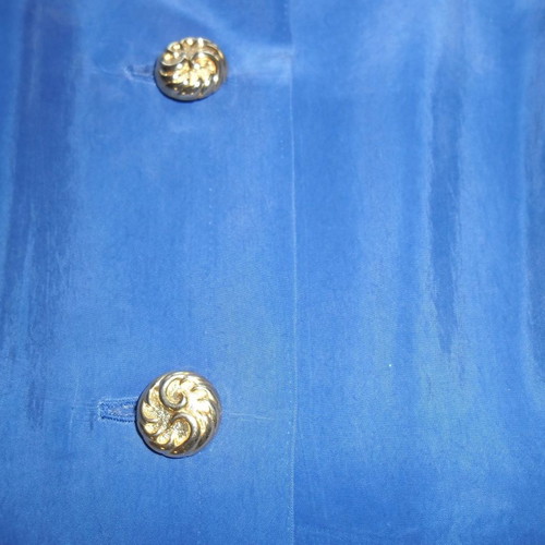 Silk dress blue royal used like new with gold buttons