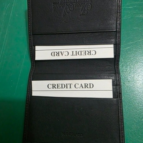 Three Angels genuine leather card holder, black