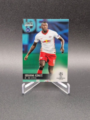 2020-21 Topps Stadium Club Chrome UEFA Aqua Refractor Ibrahima Konate Rookie Card used