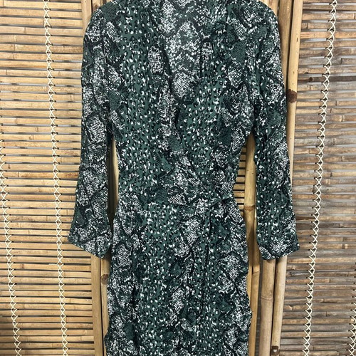 Sissy-Boy Green Animal Print Wrap Dress Size S like new