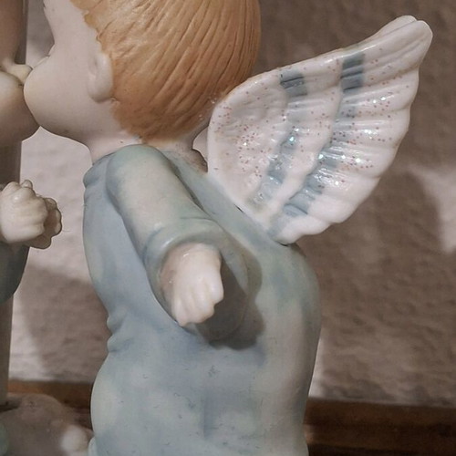 Vintage ceramic candlestick with angels 90s like new decorative