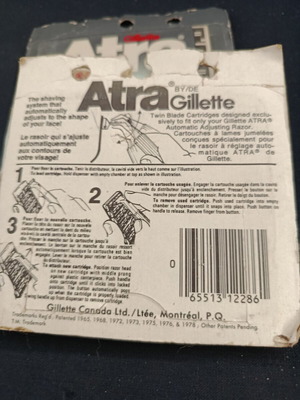 Ξυραφάκια Gillette Atra σφραγισμένα, πακέτο 20, δεκαετία 80