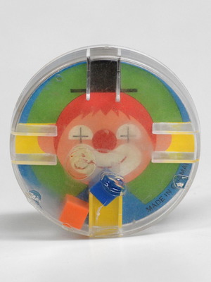 Vintage German Skill Game 1970s used, plastic clown with cubes