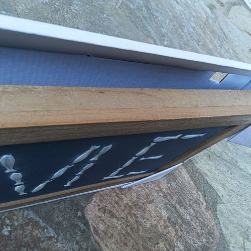 Wooden Welcome Sign with Fish Coastal Design new
