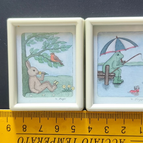 Miniature Drawings set of 3 used with plastic frames
