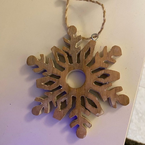 Christmas wooden snowflake ornament like new