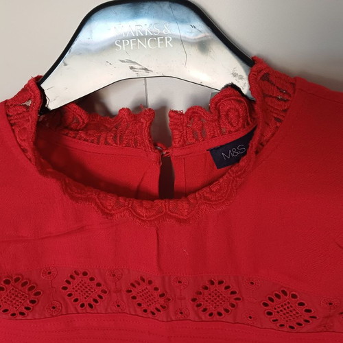 Marks & Spencer red blouse used, size medium