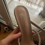 Silver sandals with rhinestones new, size 40, narrow fit