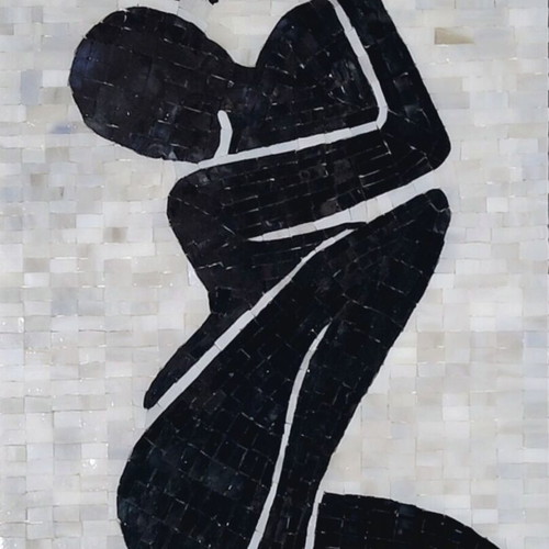 Mosaic artwork with glass tiles new, framed 21x30 and 34x43 cm