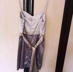 Raxevsky evening dress used, satin fabric with belt