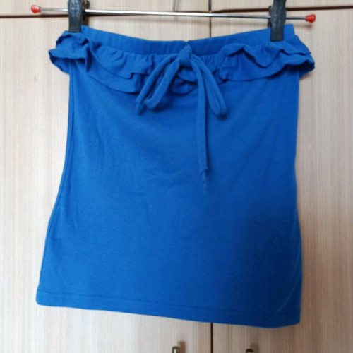 Strapless top with ruffles S like new, blue