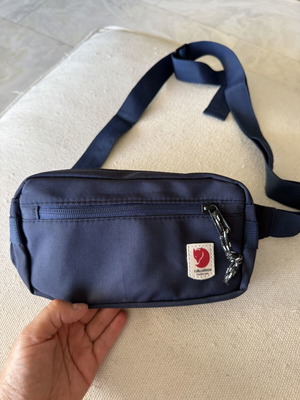 Waist bag new, blue, with 3 compartments and hidden pocket