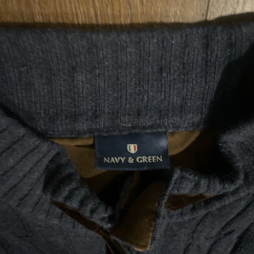 Navy & Green knitted men's cardigan size XXL like new