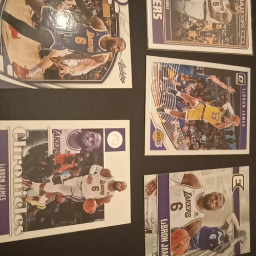 LeBron James 5 Panini cards new, Lakers