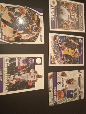 LeBron James 5 Panini cards new, Lakers